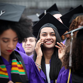 students at commencement