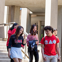 greek students on campus