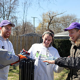 students and staff at a community program