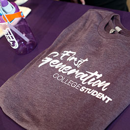 t-shirt that says "first generation college student"