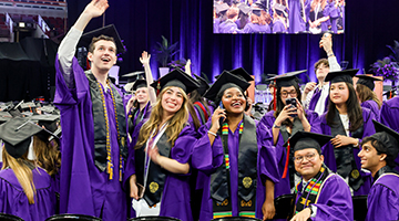 students at commencement