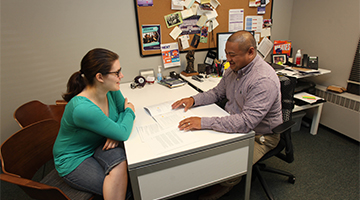 student interviewing