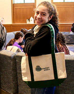student at an area event