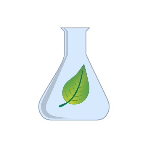 beaker with leaf inside