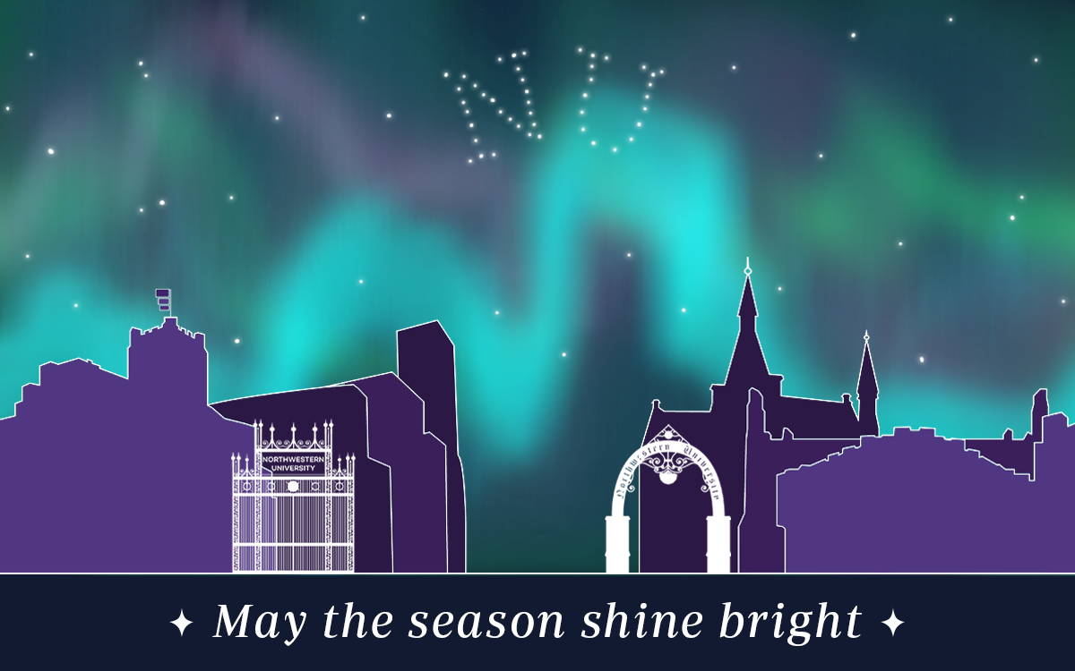 Northern lights over Northwestern