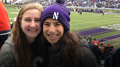 group outing at NU football field