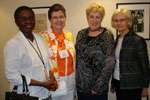 Remi Akinyemi, Trink Newman, Cathryn Timmers and Sally Dobroski at the Big 10 Women's biennial conference in June 2011 at Purdue University.