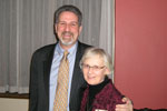 Sally Dobroski with Jay Lesinger, director of The Magic Flute and guest speaker at the February potluck dinner and Opera event.