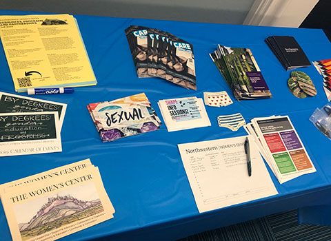 booklets and flyers on table